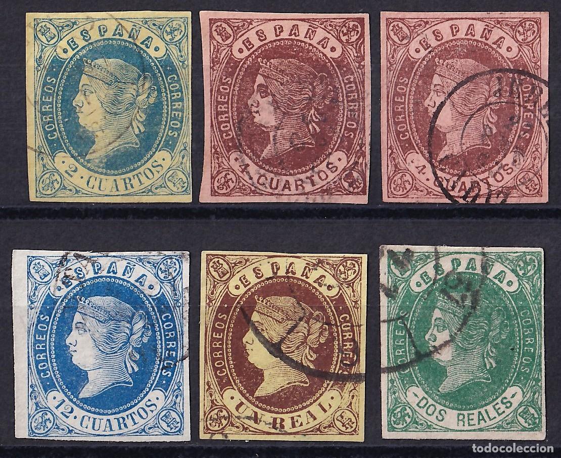 Sellos: ESPA&Ntilde;A, 1862 EDIFIL N&ordm; 57, 58, 58A, 59, 61, 62,