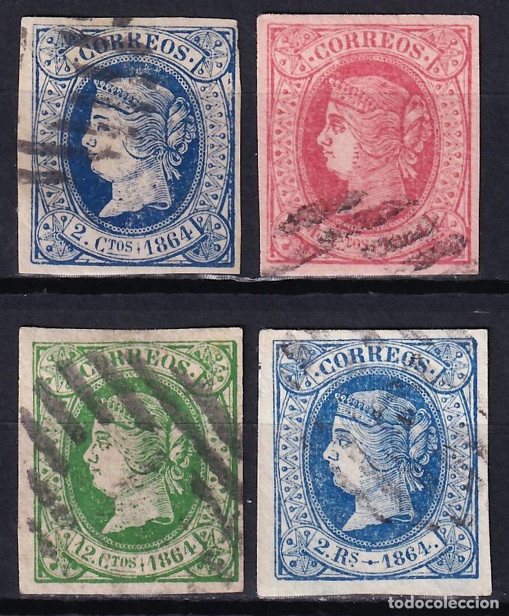 Sellos: ESPA&Ntilde;A, 1864 EDIFIL N&ordm; 63, 64, 65, 68,