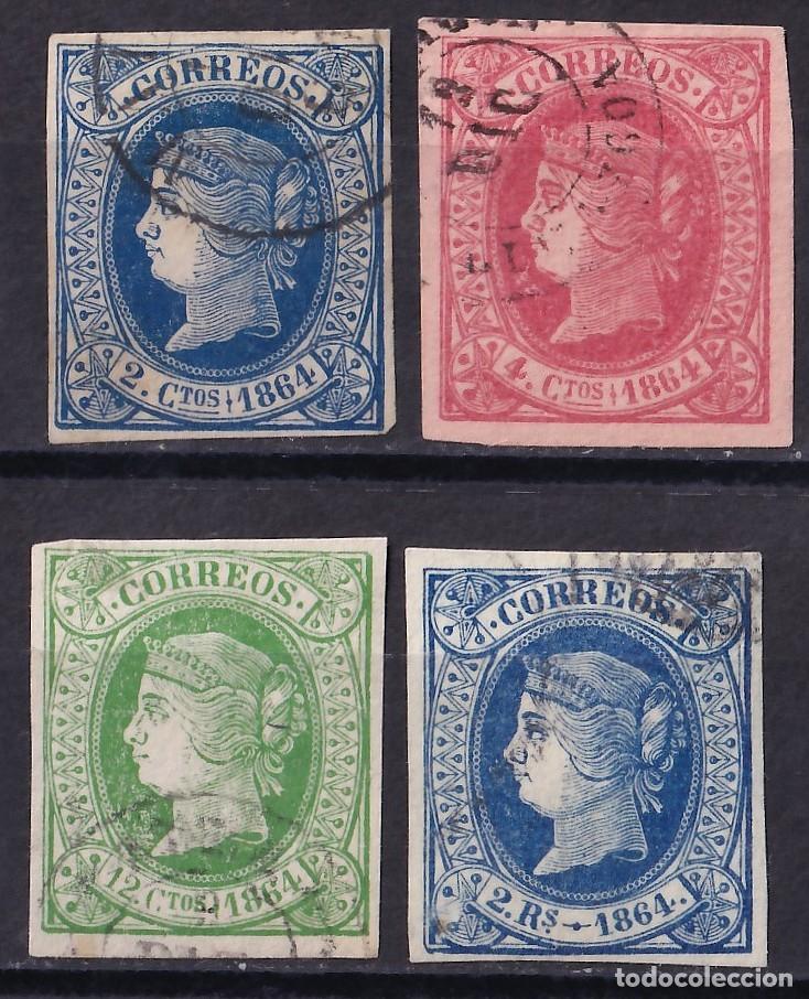 Sellos: ESPA&Ntilde;A, 1864 EDIFIL N&ordm; 63, 64, 65, 68,