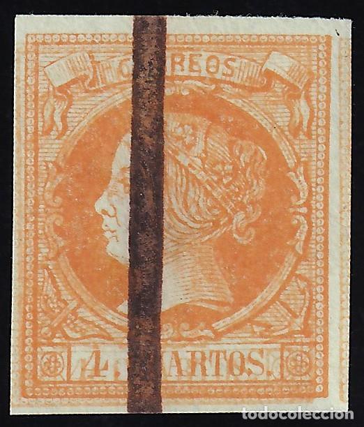 Sellos: ESPA&Ntilde;A, 1860-1861 EDIFIL N&ordm; 52ed (*), [Doble impresi&oacute;n.]