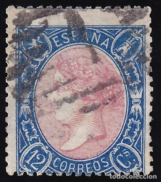Sellos: ESPA&Ntilde;A, 1865 EDIFIL N&ordm; 76, 12 cu. azul y rosa