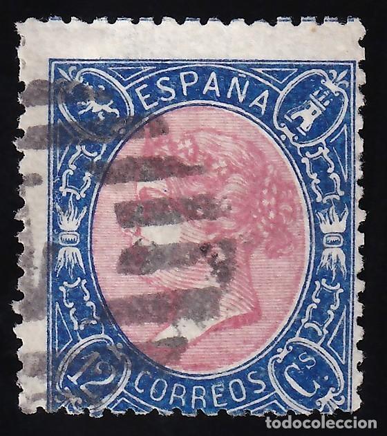 Sellos: ESPA&Ntilde;A, 1865 EDIFIL N&ordm; 76, 12 cu. azul y rosa