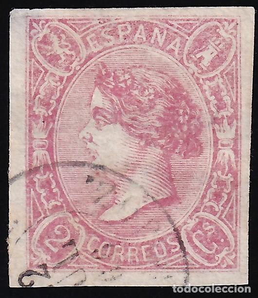 Sellos: ESPA&Ntilde;A, 1865 EDIFIL N&ordm; 69, 2 cu. rosa