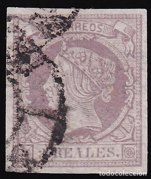 Sellos: ESPA&Ntilde;A, 1860-1861 EDIFIL N&ordm; 56, 2 r. violeta.
