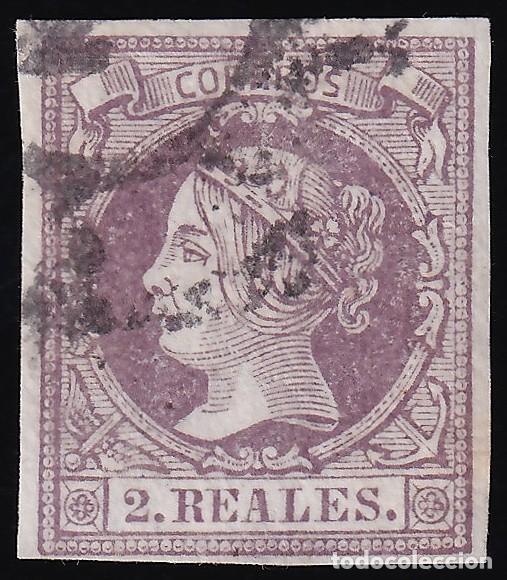 Sellos: ESPA&Ntilde;A, 1860-1861 EDIFIL N&ordm; 56, 2 r. violeta.