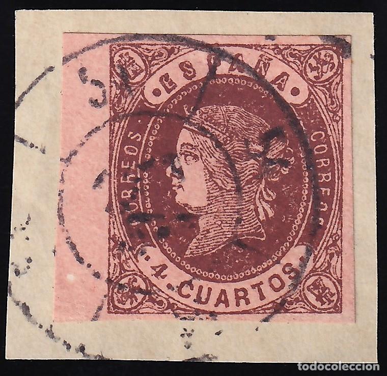 Sellos: ESPA&Ntilde;A, 1862 EDIFIL N&ordm; 58 [Mat. Rueda de Carreta 54 / Manzanares.]