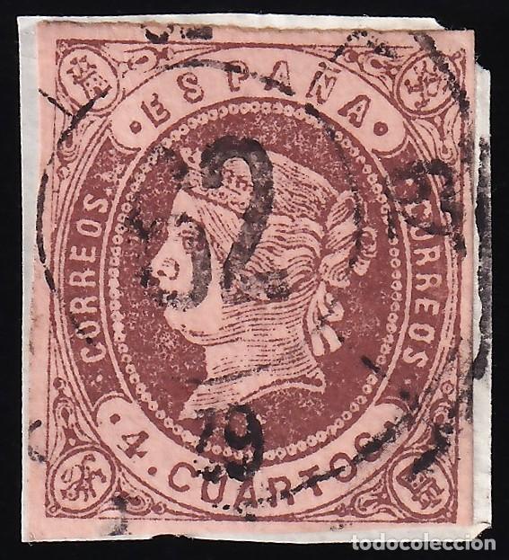 Sellos: ESPA&Ntilde;A, 1862 EDIFIL N&ordm; 58 [Mat. Rueda de Carreta 62 / TUY.]