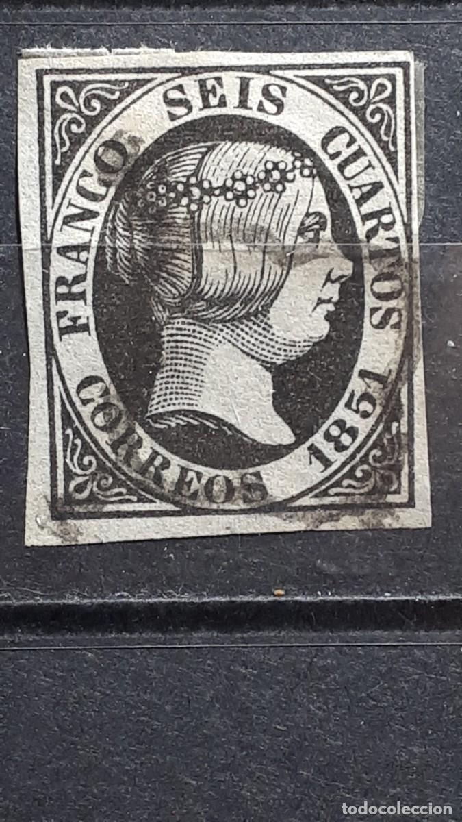 Sellos: ESPA&Ntilde;A. A&Ntilde;O 1851. &deg;. Edifil 6