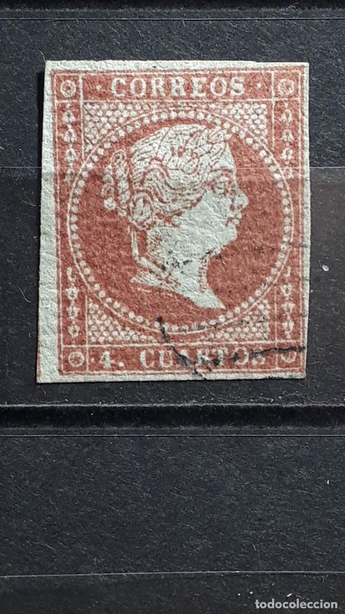 Sellos: ESPA&Ntilde;A. A&Ntilde;O 1855. &deg;. Edifil 40A