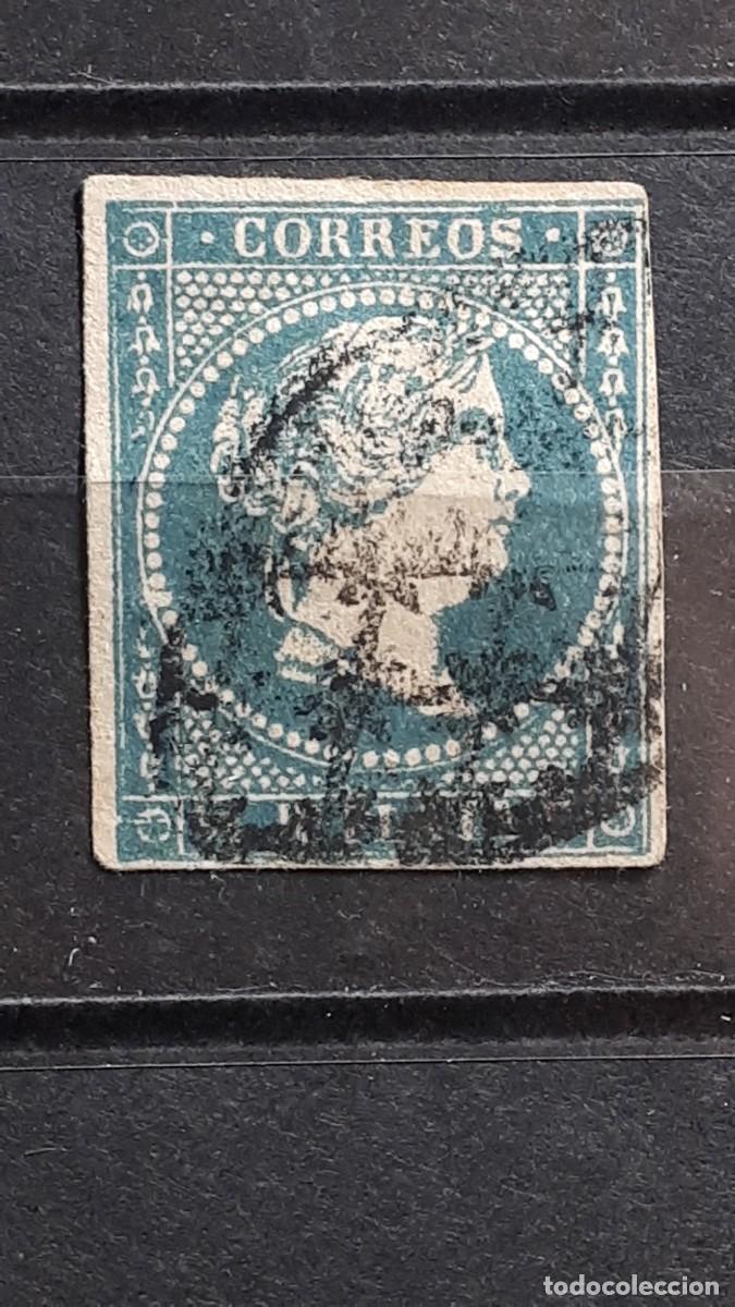 Sellos: ESPA&Ntilde;A. A&Ntilde;O 1856. &deg;. Edifil 49