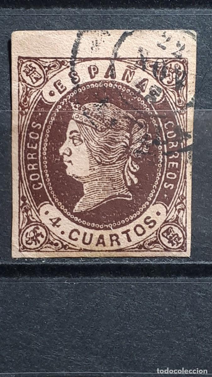 Sellos: ESPA&Ntilde;A. A&Ntilde;O 1862. &deg;. Edifil 58.