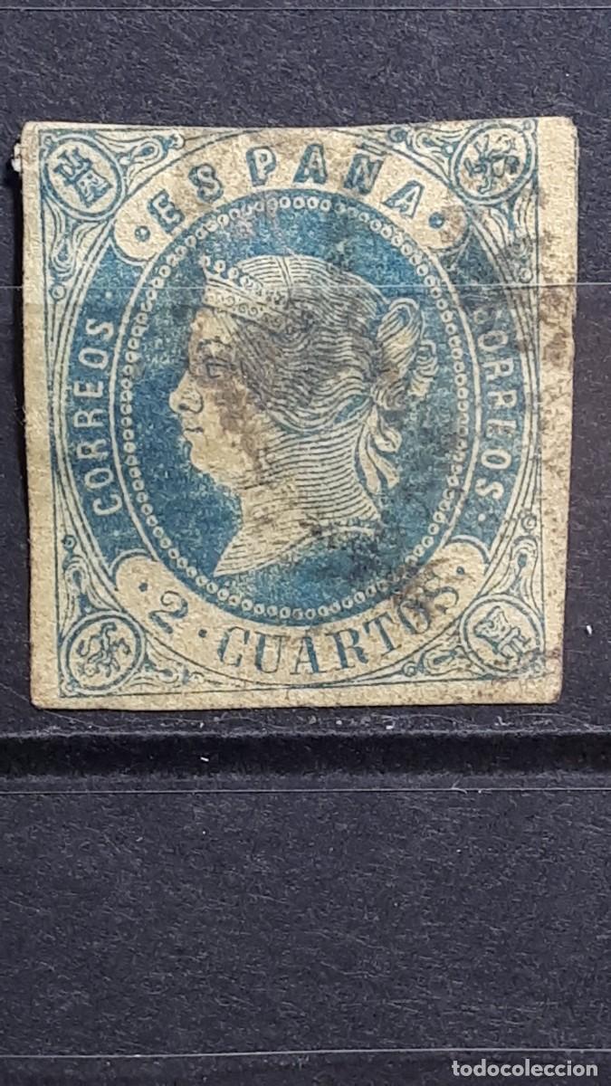 Sellos: ESPA&Ntilde;A. A&Ntilde;O 1862. &deg;. Edifil 57.