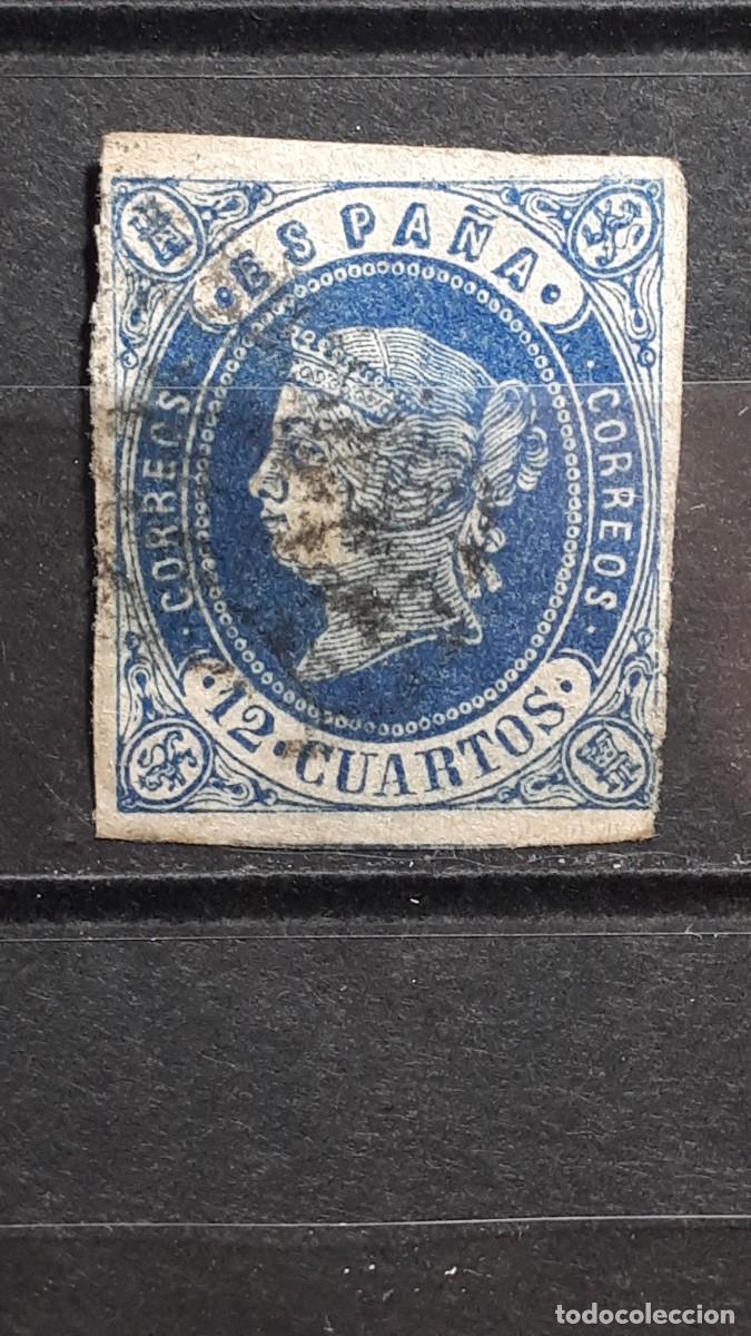 Sellos: ESPA&Ntilde;A. A&Ntilde;O 1862. &deg;. Edifil 59.