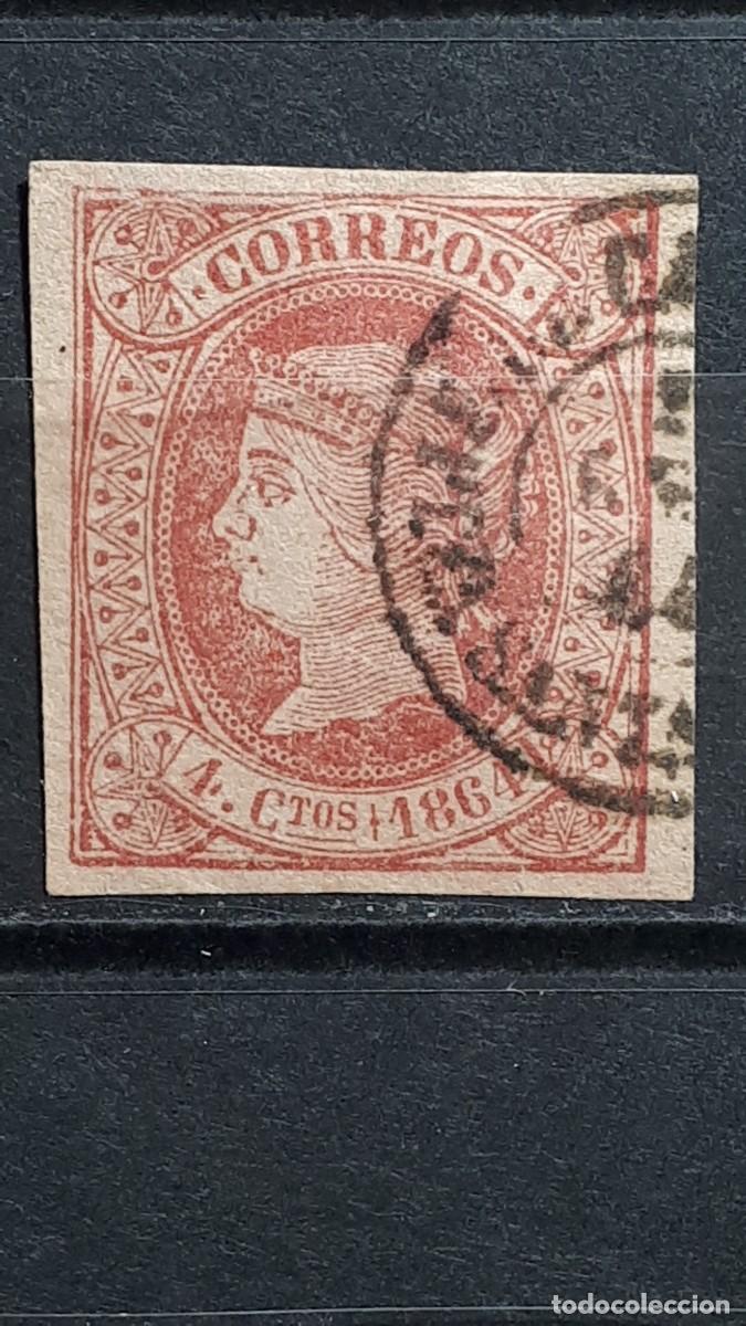 Sellos: ESPA&Ntilde;A. A&Ntilde;O 1864. &deg;. Edifil 64