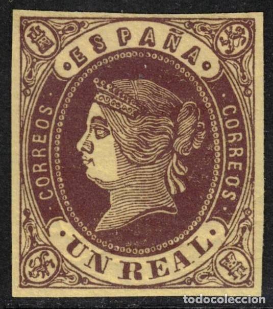 Sellos: ESPA&Ntilde;A - ISABEL II ** 61 - A&Ntilde;O 1862 - LUJO - MNH