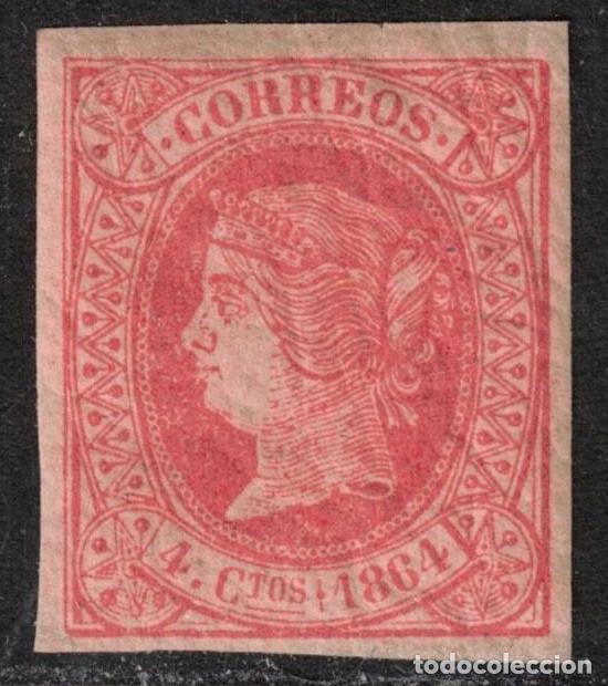 Sellos: ESPA&Ntilde;A - ISABEL II ** 64 - A&Ntilde;O 1864 - LUJO - MNH