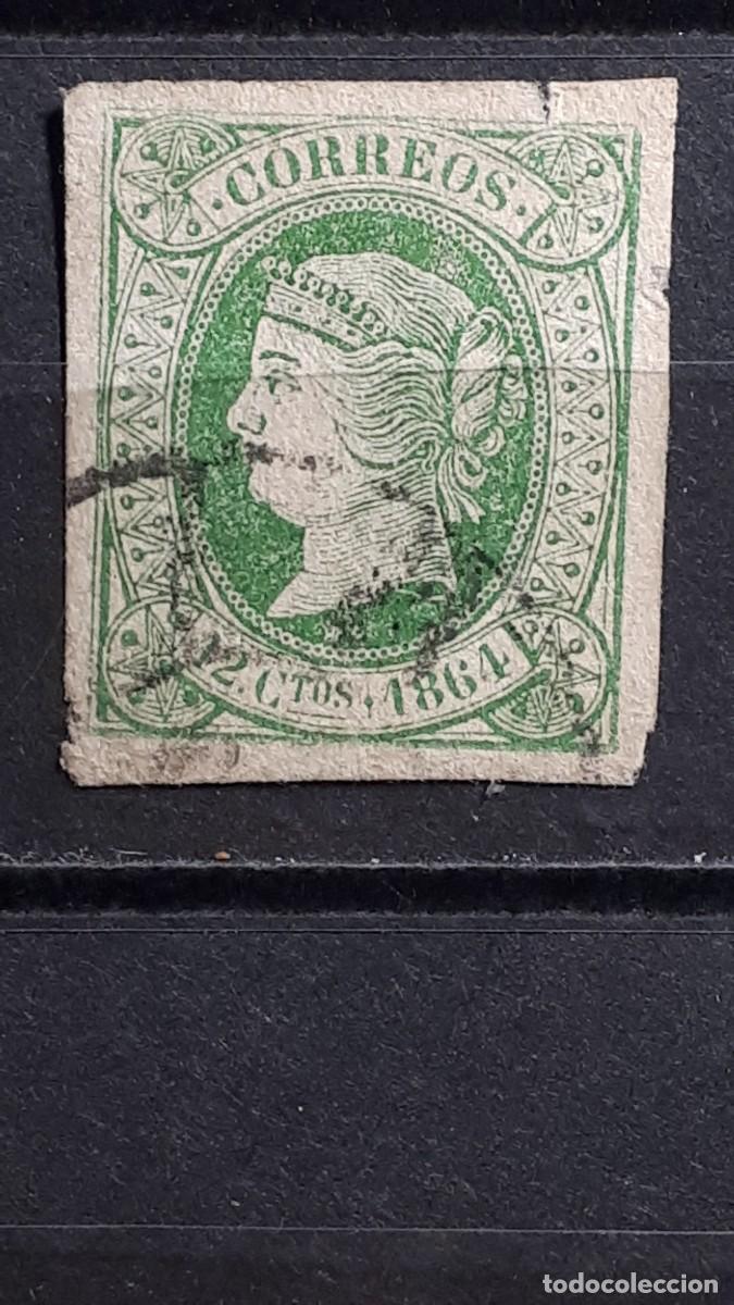 Sellos: ESPA&Ntilde;A. A&Ntilde;O 1864. &deg;. Edifil 65