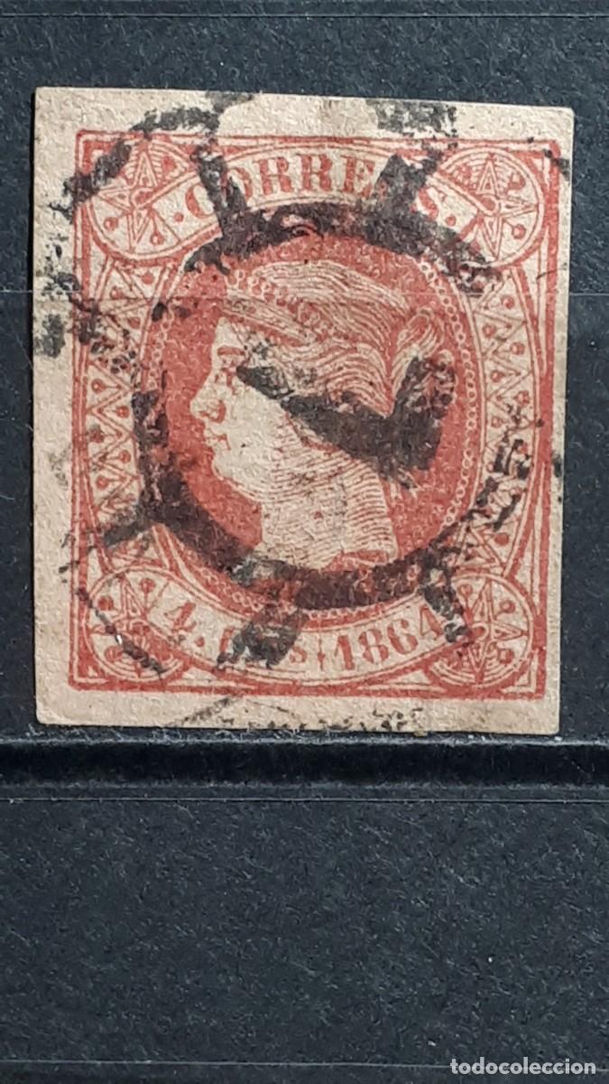 Sellos: ESPA&Ntilde;A. A&Ntilde;O 1864. &deg;. Edifil 64 - Foto 1