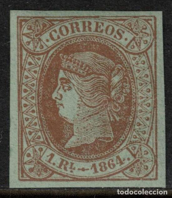 Sellos: ESPA&Ntilde;A - ISABEL II ** 67 - A&Ntilde;O 1864 - LUJO - MNH