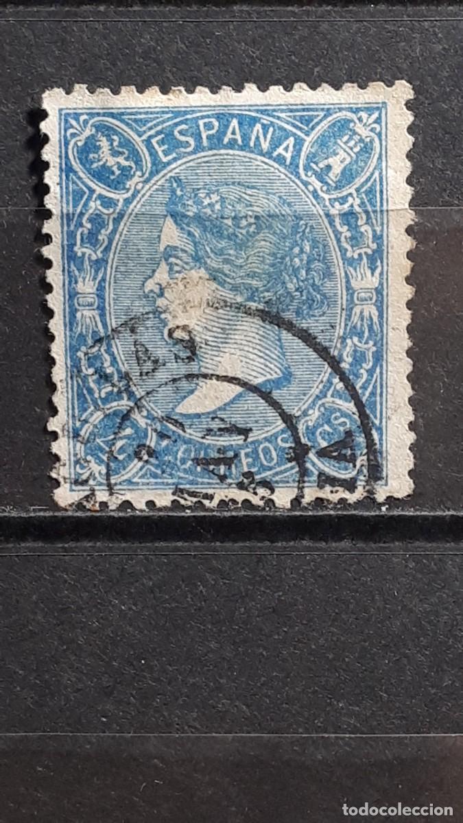 Sellos: ESPA&Ntilde;A. A&Ntilde;O 1865. &deg;. Edifil 75