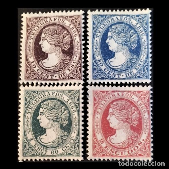 Sellos: Telegragos Edifil 17-20 MNH Espa&ntilde;a 1867 serie completa sin fijasellos