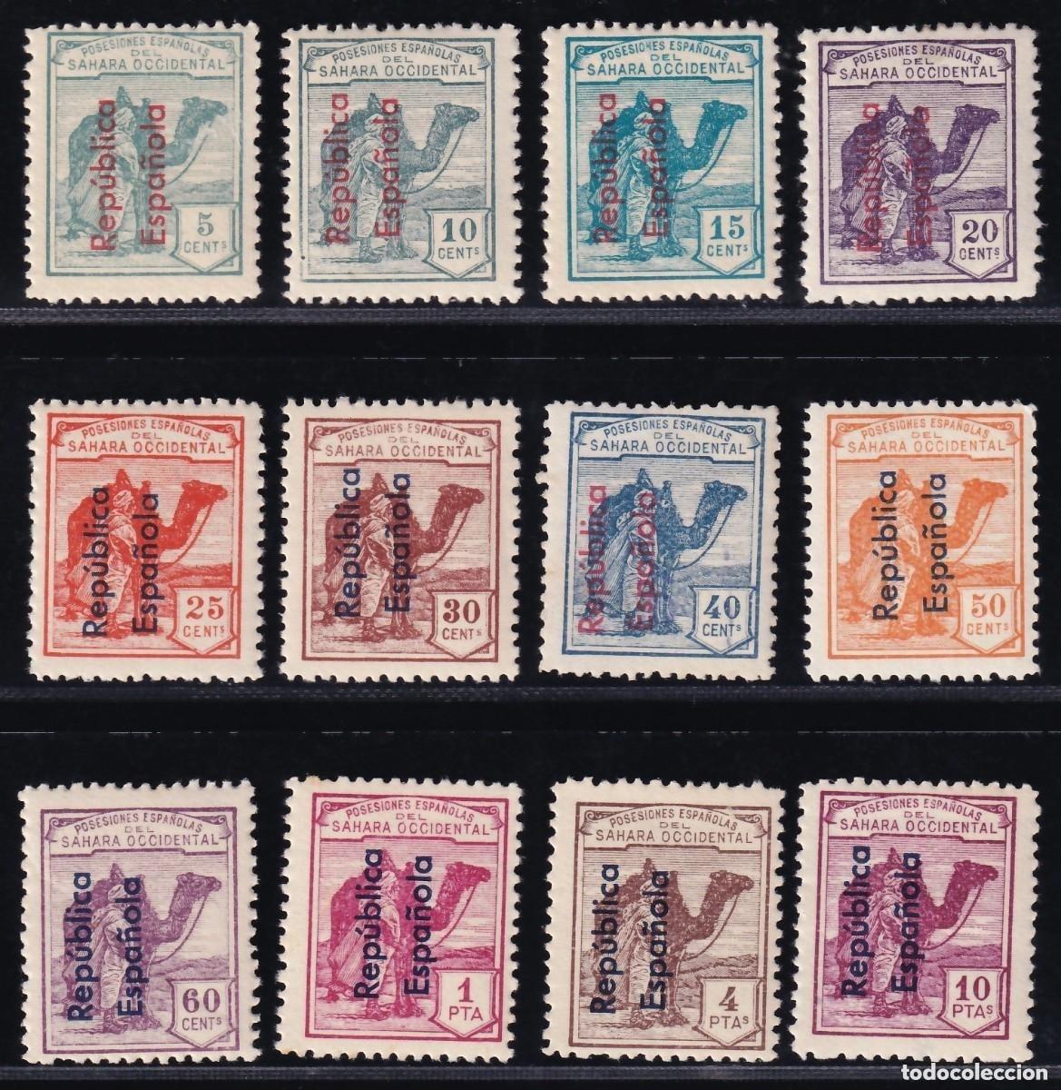 Sellos: Sahara Edifil 36-47 MNH Colonias Espa&ntilde;a 1931-1935 serie completa sin fijasellos