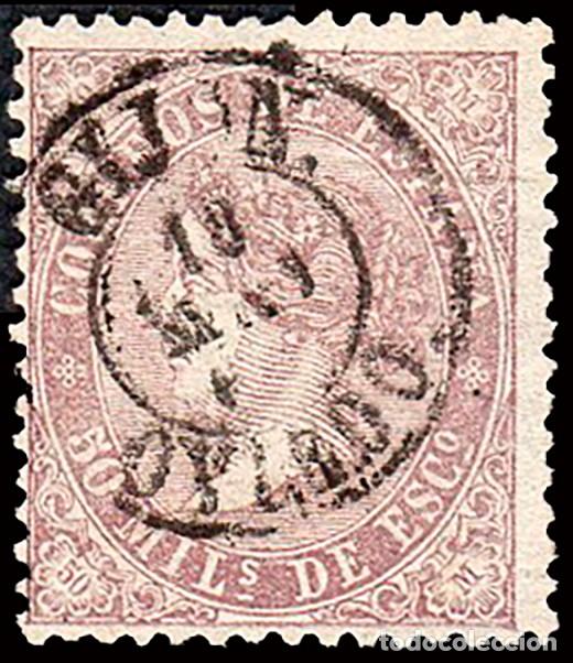 Sellos: Asturias - Edi o 98 - 50 mil&eacute;simas - Mat Fech. Tp. II &rdquo;Gij&oacute;n&rdquo;