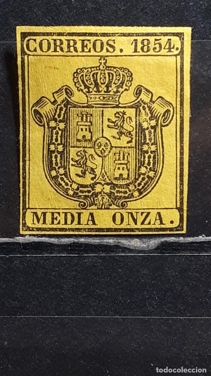 Sellos: ESPA&Ntilde;A. A&Ntilde;O 1854. (*). Edifil 28