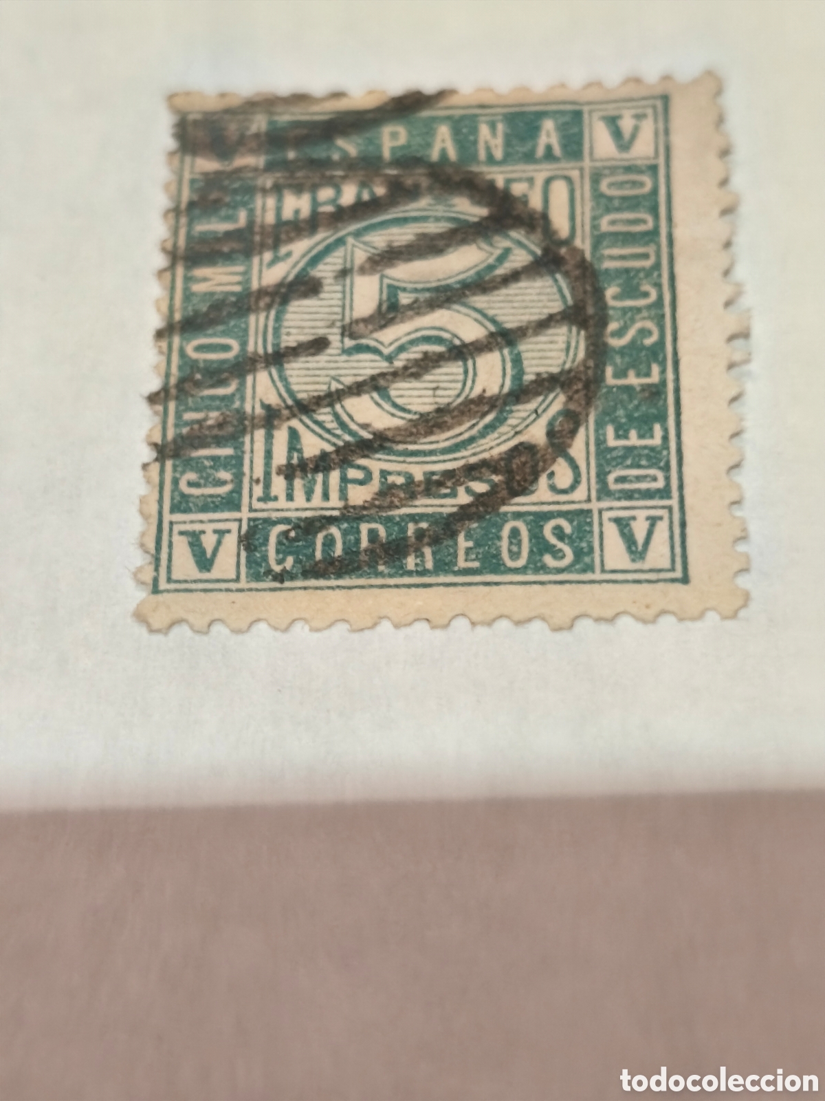 Sellos: Sellonclasico de Espa&ntilde;a n 93 ,usado parrilla ,5 cts verde,ver imsgenees