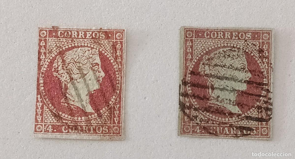 Sellos: Sellos Espa&ntilde;a 1855, Isabel II, edifil 40 y 40A