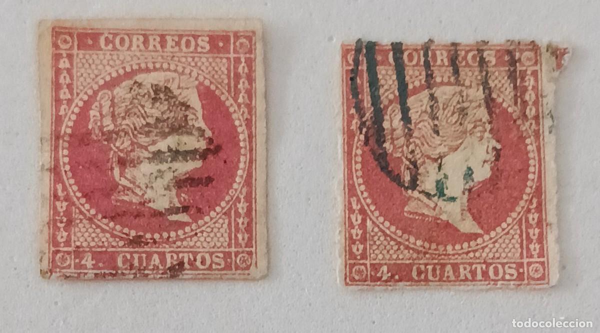 Sellos: Sellos Espa&ntilde;a 1855, Isabel II, edifil 48 y 48A