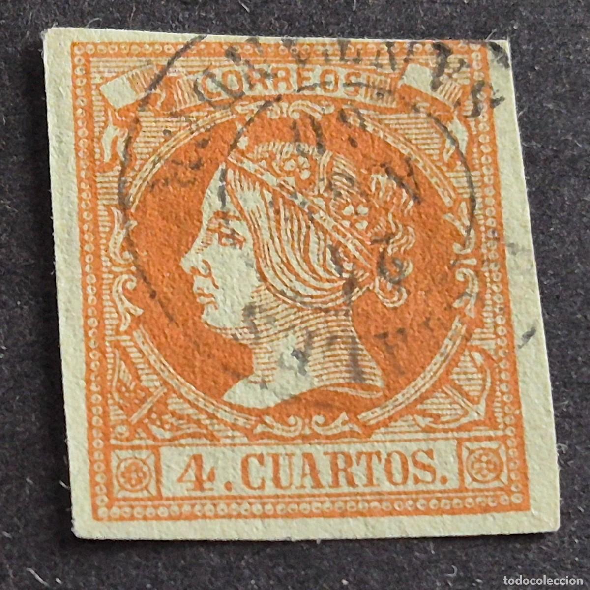 Sellos: ESPA&Ntilde;A, 1860, ISABEL II, EDIFIL 52, MAT. FECHADOR DE RAMALES, SANTANDER, ( LOTE AR )