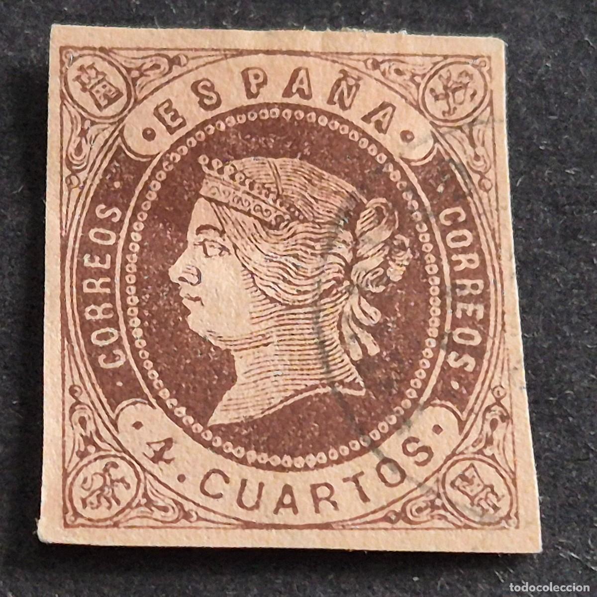 Sellos: ESPA&Ntilde;A, 1862, ISABEL II, EDIFIL 58A, USADO, ( LOTE AR )