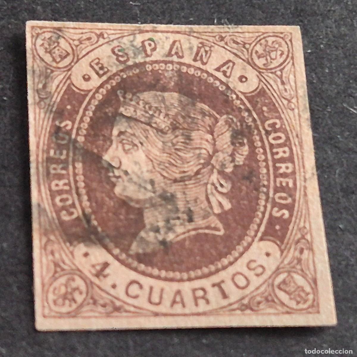 Sellos: ESPA&Ntilde;A, 1862, ISABEL II, EDIFIL 58A, USADO, ( LOTE AR )