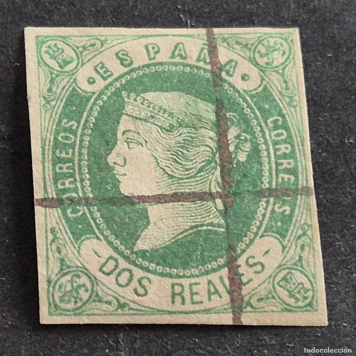 Sellos: ESPA&Ntilde;A, 1862, ISABEL II, EDIFIL 62, INUTILIZADO A PLUMA TINTA, ( LOTE AR )