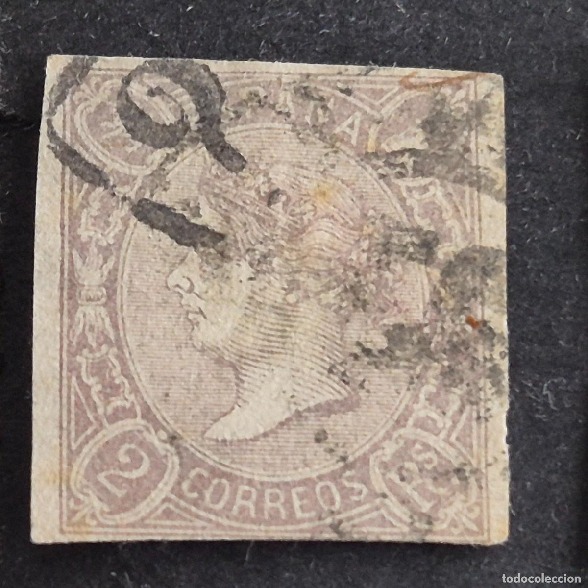 Sellos: ESPA&Ntilde;A, 1865, ISABEL II, EDIFIL 73, MATASELLO RUEDA DE CARRETA, ( LOTE AR )