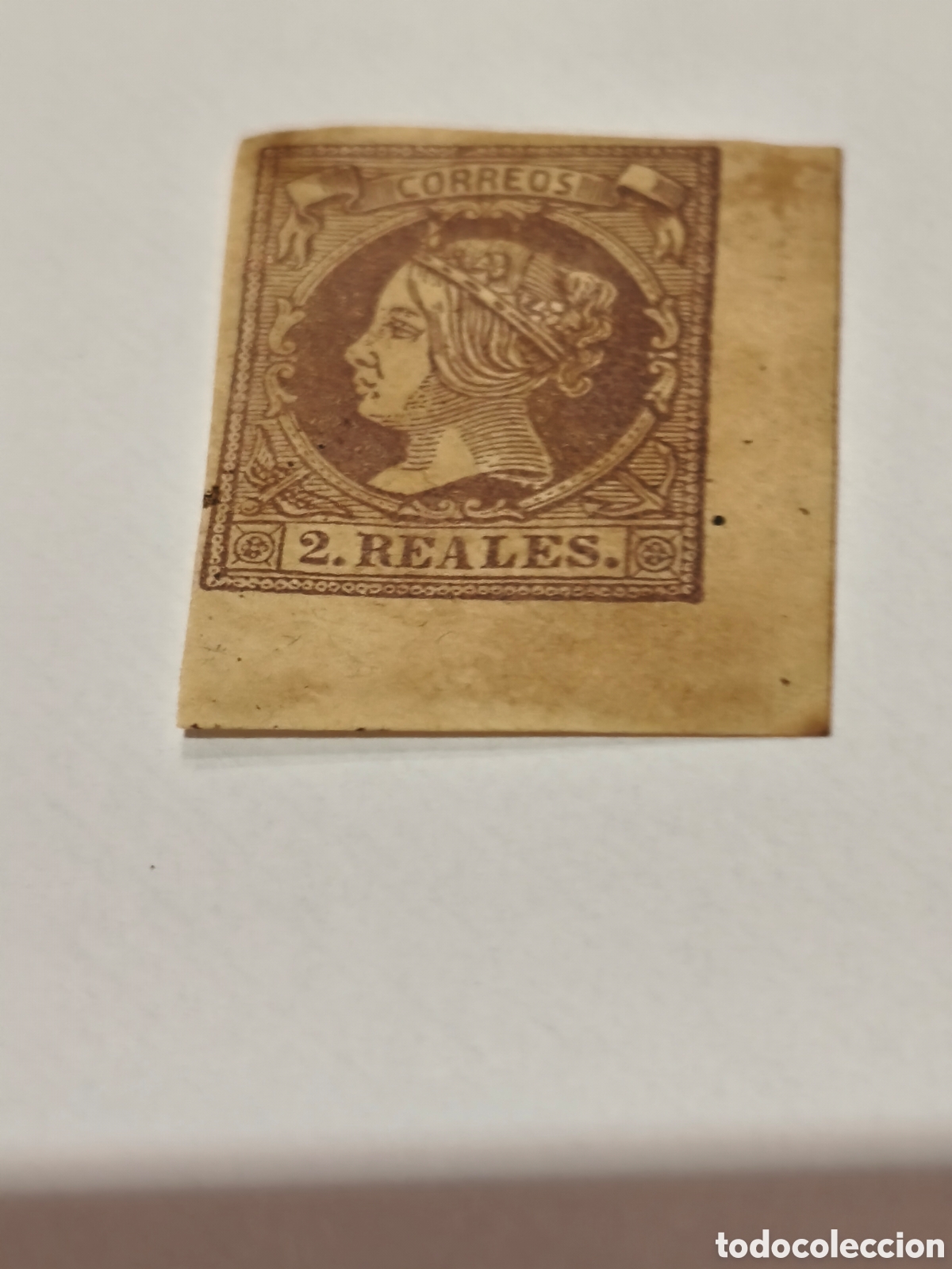 Sellos: Sello cl&aacute;sico de Espa&ntilde;a n 56 esquina de pliego n 56 nuevo con goma** 2 reales lila ver im&aacute;genes