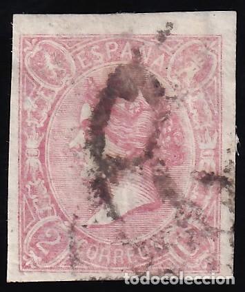 Sellos: ESPA&Ntilde;A, 1865 EDIFIL N&ordm; 69, 2 cu. rosa