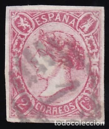 Sellos: ESPA&Ntilde;A, 1865 EDIFIL N&ordm; 69, 2 cu. rosa