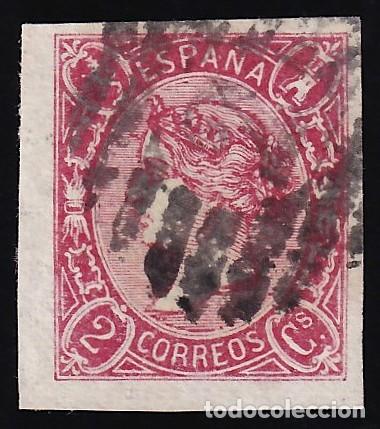 Sellos: ESPA&Ntilde;A, 1865 EDIFIL N&ordm; 69a, 2 cu. rosa oscuro, [Borde de Hoja.]