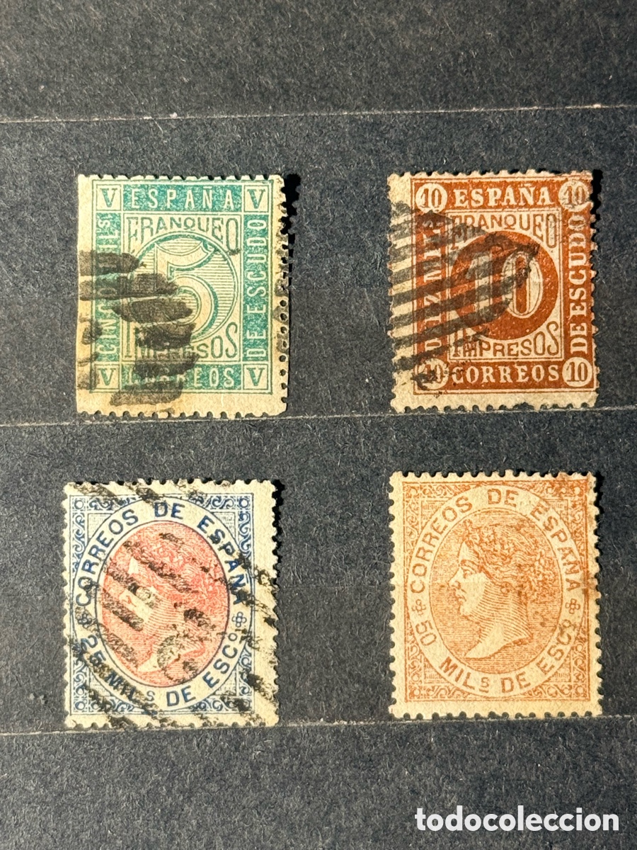 Sellos: Espa&ntilde;a. 1867. Isabel II. Edifil 93/96. Usados.