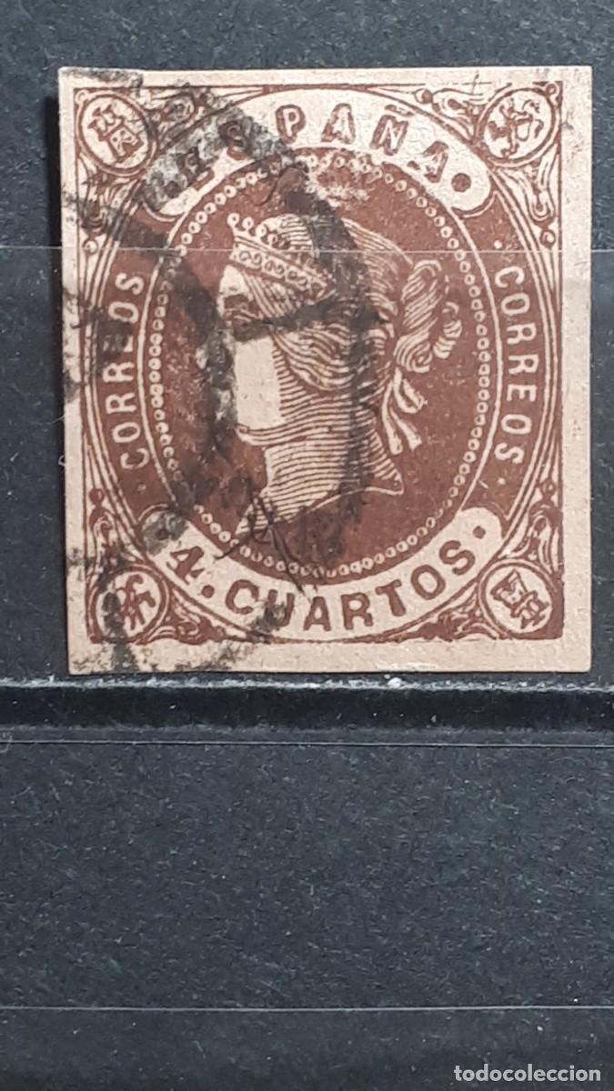 Sellos: ESPA&Ntilde;A. A&Ntilde;O 1862. &deg;. EDIFIL 58