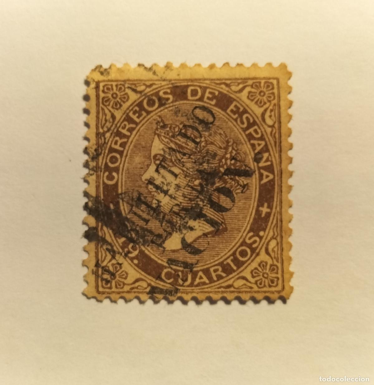 Sellos: SELLO ESPA&Ntilde;A CL&Aacute;SICO 1868 EDIFIL 101 - SOBRECARGA HABILITADO POR LA NACI&Oacute;N