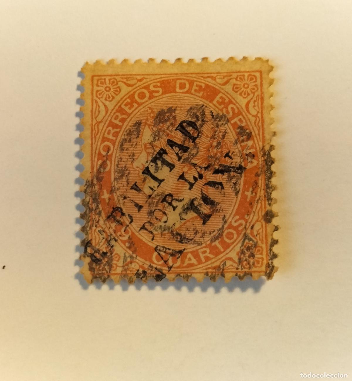 Sellos: SELLO ESPA&Ntilde;A CL&Aacute;SICO 1867 EDIFIL 90 - SOBRECARGA HABILITADO POR LA NACI&Oacute;N