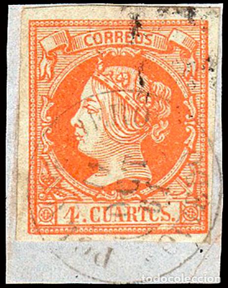 Sellos: Asturias - Edi o 52 - 4 cuartos - Mat Fech Tp. II &rdquo;Pola de Siero&rdquo; - Fragmento