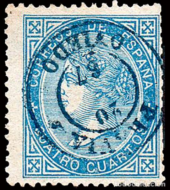 Sellos: Asturias - Edi o 88 - 4 cuartos - Mat Fech. Tp. II azul &rdquo;Pravia&rdquo;