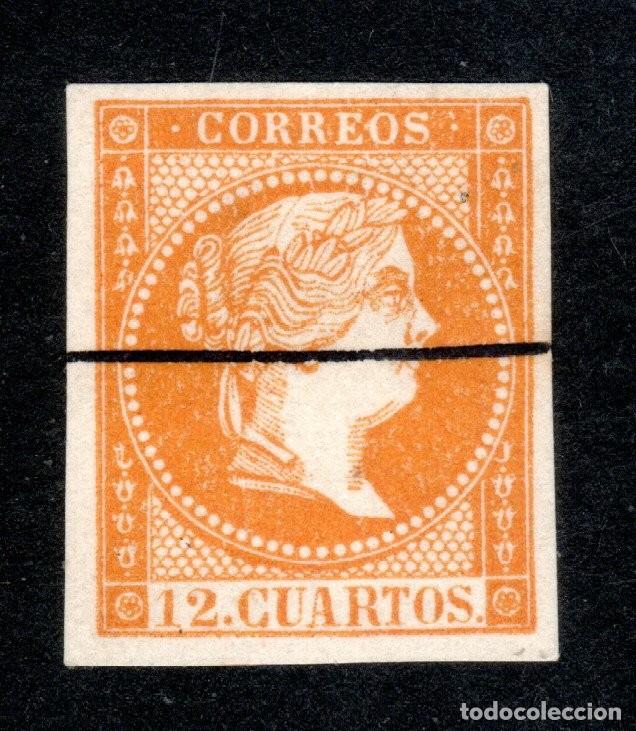 Sellos: EDIFIL NE 1 ISABEL II. NO EXPENDIDO. A&Ntilde;O 1856/59. CERTIFICADO CEM. MH *