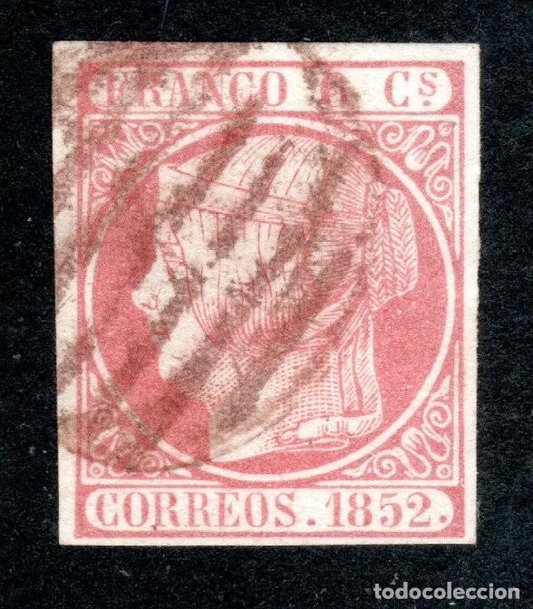 Sellos: EDIFIL 12 ISABEL II A&Ntilde;O 1852. MATASELLOS PARRILLA ROJA. VALOR CAT&Aacute;LOGO ESPECIALIZADO : 200 &euro;.