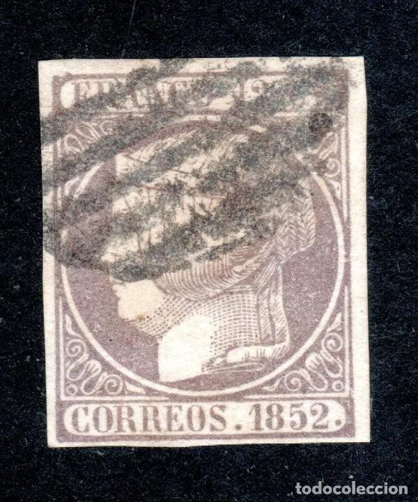 Sellos: EDIFIL 13 ISABEL II A&Ntilde;O 1852. MATASELLOS PARRILLA NEGRA. MARQUILLADO A.ROIG. VALOR CAT&Aacute;LOGO: 205 &euro;..