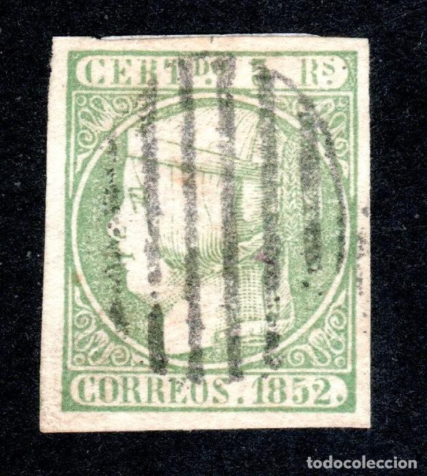 Sellos: EDIFIL 15 ISABEL II A&Ntilde;O 1852. MATASELLOS PARRILLA NEGRA. VALOR CAT&Aacute;LOGO: 180 &euro;.